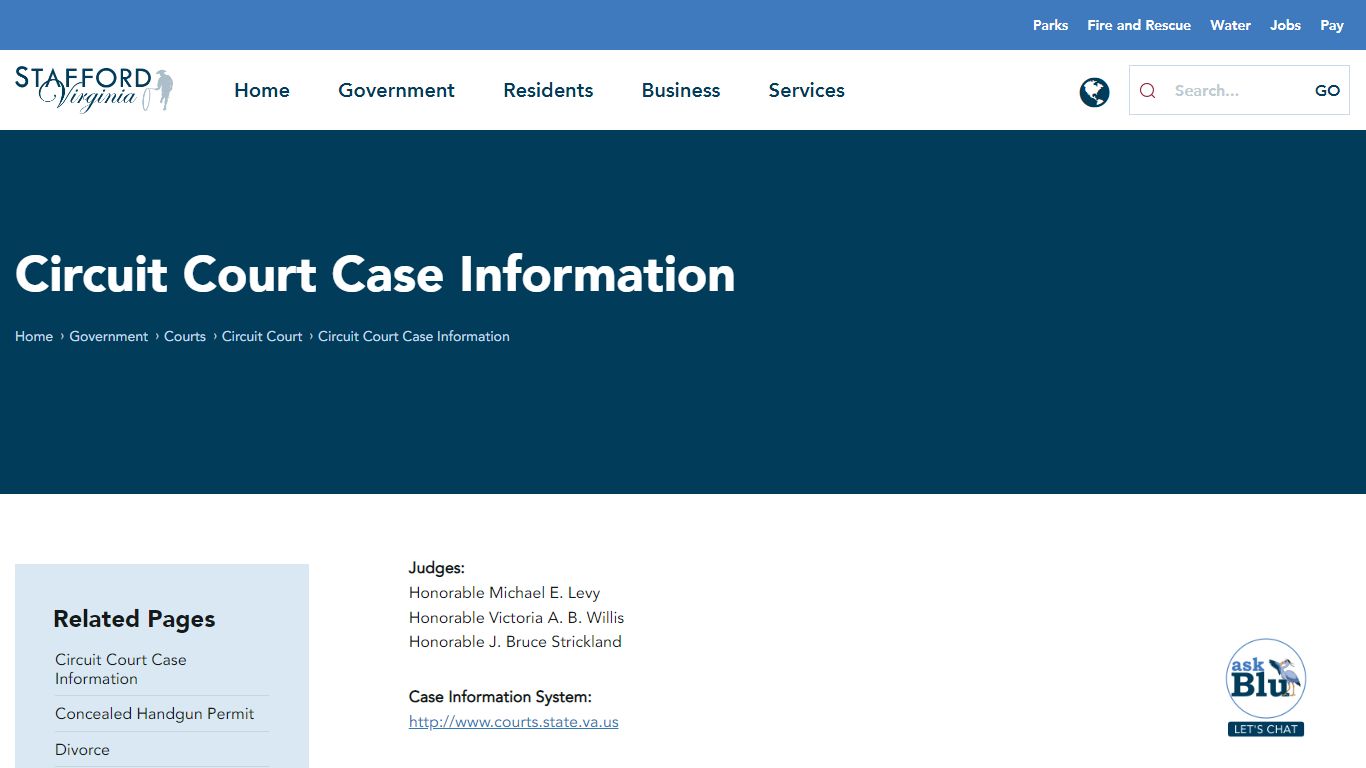 Circuit Court Case Information - Stafford County, Virginia